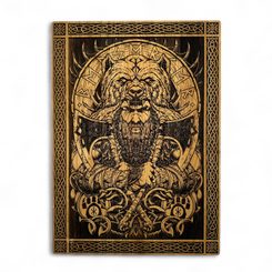 Berserker Viking, décoration murale, bois 32x46cm