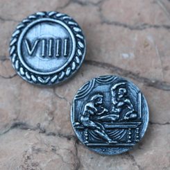 Rome, erotic token Spintria VIIII, 1st century, tin replica