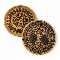 Yggdrasil, FUTHARK run set and gift box small, 21 cm