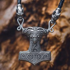 MJOLNIR, SCANIA, braided leather necklace