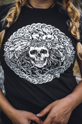 LADY DEATH, weißes Damen-T-Shirt, Druiden-Kollektion