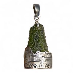 PRAGA, pendentif, Moldavite, argent 925/1000