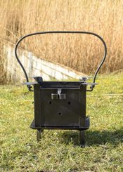 Historic portable fireplace and grill made of steel