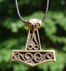 THOR HAMMER WITH THE FACE, bronze