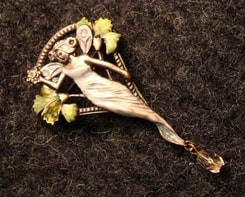 Art Nouveau Muse II, costume brooch