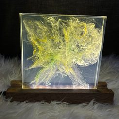 PANEL LED LAMP, wood and resin