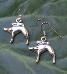 Sanglier, boucles d'oreilles, argent