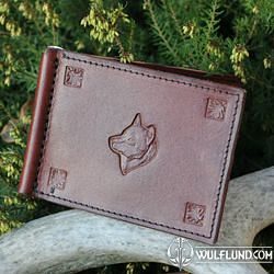 Buy Custom Howling Wolf Wallet Night Scene, made to order from Saxon Leather  art