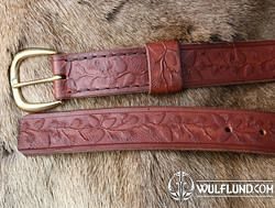 TAIGA Forestry Leather BELT with forged Buckle, brown belts Leather  Products 