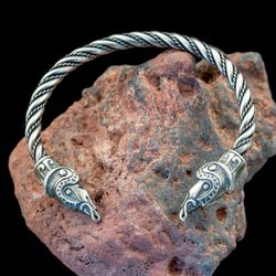 Midgardschlange, Wikinger Armband, Silber