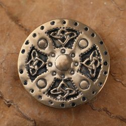 VIKING SHIELD, bronze brooch