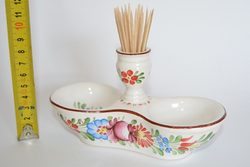 SPICIES AND TOOTHPICK STAND, traditional ceramics from South Bohemia