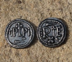 PIPIN III, 751 - 768, replica of a Frankish coin