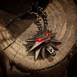 WITCHER TALISMAN with red LED eyes