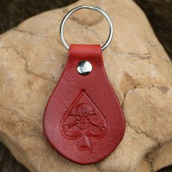 ACE OF SKULL, Leather Keychain