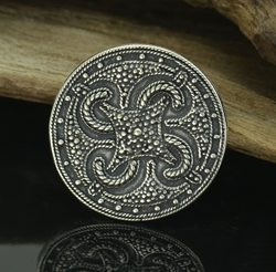 Viking Swastika Thumby-Bienebek, brooch, silver - replica