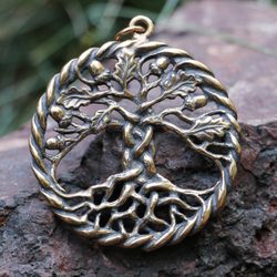 Chêne sacré arbre de vie pendentif Bronze