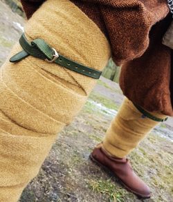 Medieval Leather Garters - green