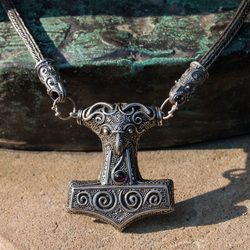 SCANIA Thor's Hammer, Viking Knit, Viking necklace, silver 925