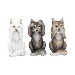 THREE WISE WOLVES, figurines set