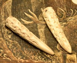 VIKING ART STYLE, well carved pednant, antler