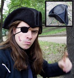 Tricorn Pirate Hat - black