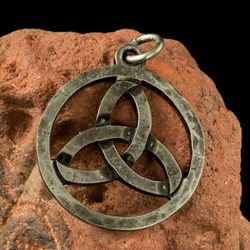 TRIQUETRA, forged Celtic pendant