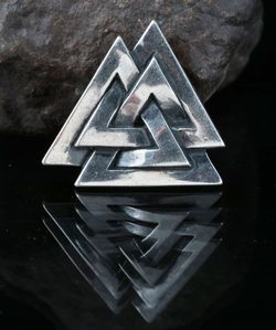 VALKNUT, silver viking pendant, Ag 925