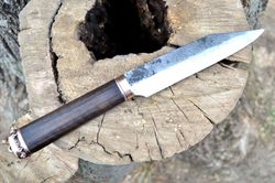 HALDOR, geschmiedet mittelalterliche Messer, Bronz, Walnuss