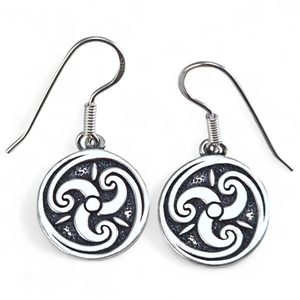 SPIRALES CELTIQUES, boucles d'oreilles en argent, Ag 925