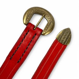 LUCIUS, medieval leather belt, red