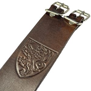 BOHEMIA, leather bracelet with Czech lion, brown