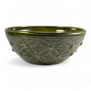 Ceramic fruit bowl green - medieval decor