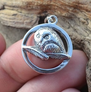 OWL, STERLING SILVER PENDANT - ANHÄNGER - SCHMUCK, SILBER{% if kategorie.adresa_nazvy[0] != zbozi.kategorie.nazev %} - SILBER SCHMUCKSTÜCKE{% endif %}