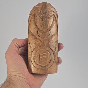 FREYA, Viking God, carved statue Wulflund