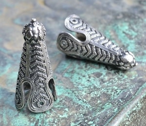 VIKING CAP END, Birka, sterling silver, 22 g