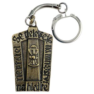 Hussite Pavise Shield, keychain, old brass