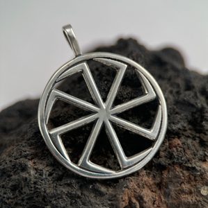 SLAVIC SUN WHEEL TALISMAN, silver Ag 925, pendant