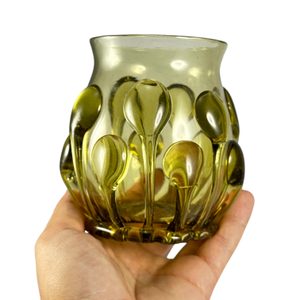 MEDIEVAL GOBLET - BOHEMIA, green forest glass