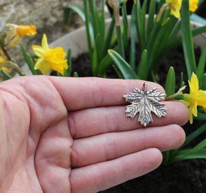 Maple Leaf, bronze pendant