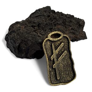 FEHU - Futhark, zinc pendant antique brass