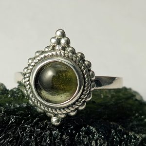 ANTONIA, ring, Czech moldavite, silver 925