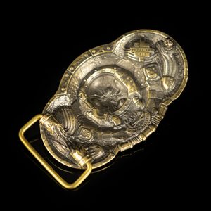 ALIEN, belt buckle, brass