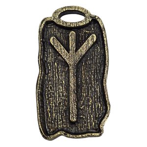 ALGIZ - amulette runique, zinc vieux laiton
