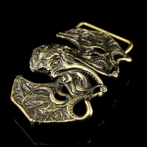 Cthulhu, belt buckle, brass