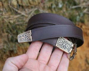 SALZBURG, medieval leather belt, bronze