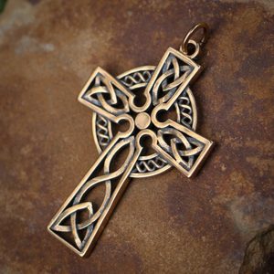 CELTIC CROSS, bronze pendant