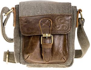 SAC À ÉPAULE avec poches, unisexe, toile, cuir