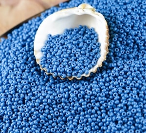 Rocaille Tchèque Preciosa, opaque, Bleu Turquoise 10/0