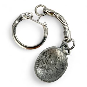 Wolf track keyring, zinc antique silver